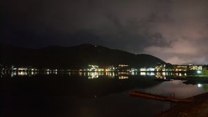 lake Kawaguchiko by night