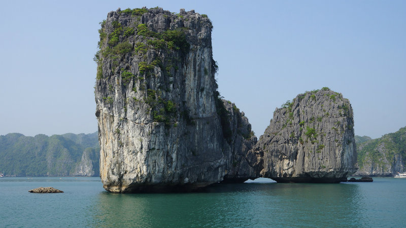 eén van de vele kalksteen eilanden