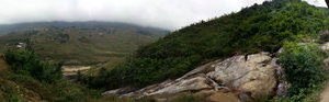 panorama van een vallei in Sapa
