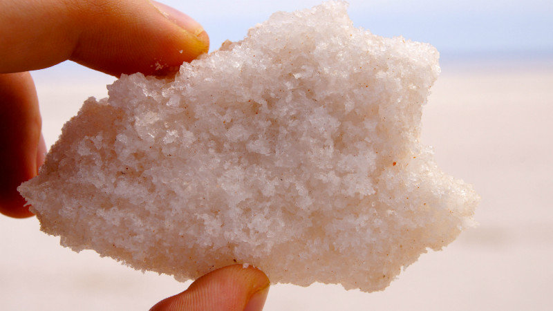 close up van een stuk zout