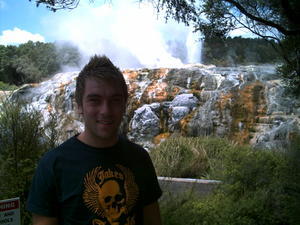 Me in front of a geyser