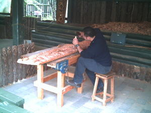 They were carving wood there also