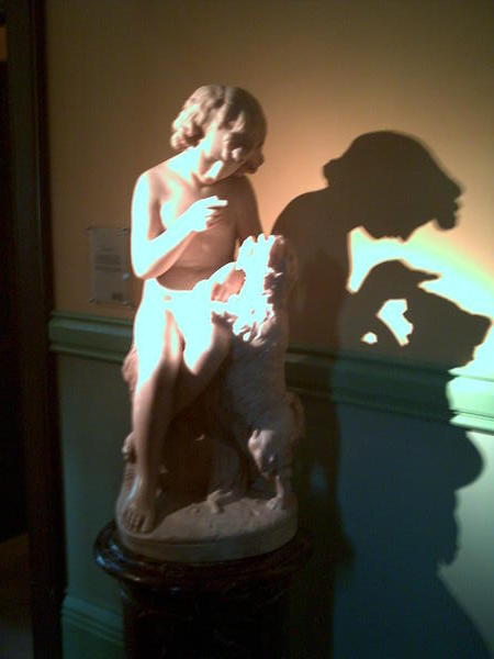 One of the statues from the original bath house