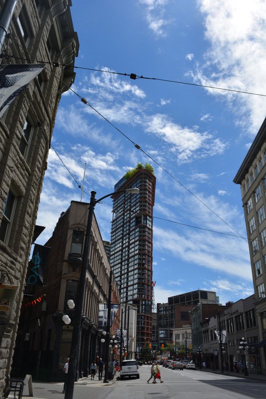 Gastown and Pacific sky