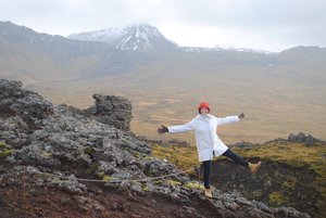 MC with mighty Snaefellsjokull in the distance