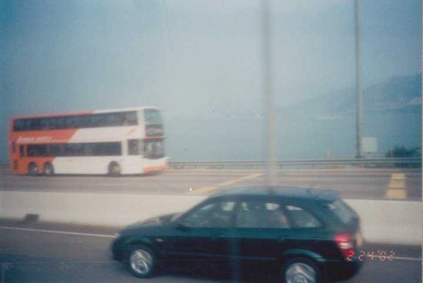 the huge double-decker bus of Hongkong
