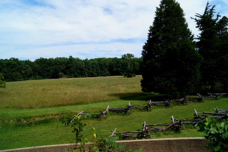SURRENDER FIELD.  THE REDCOATS AND HESSIANS GROUNDED THEIR FIRELOCKS HERE.
