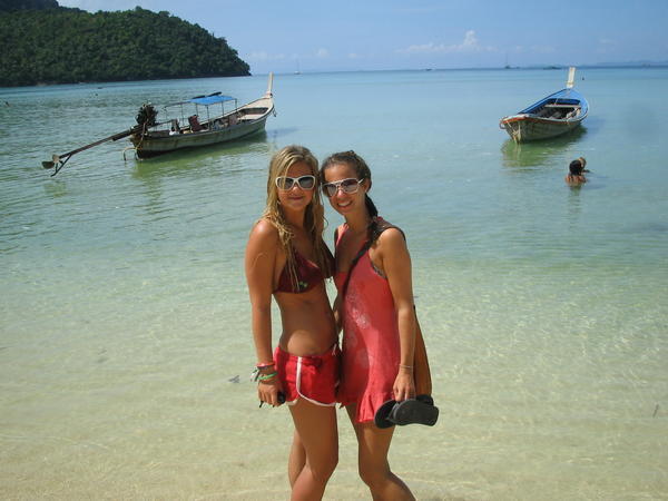 Ali and Nikki on Phi Phi Beach