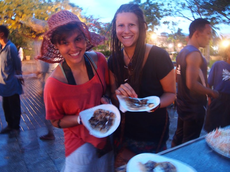 Rach and Harley at the Fish Markets in Stone Town
