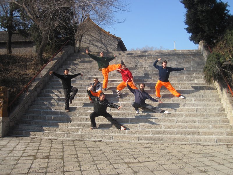 Martial arts on the stairs