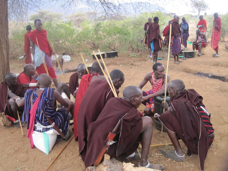 Masai eat lunch