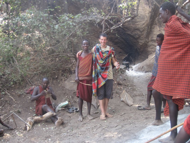 blending in with Masai warriors