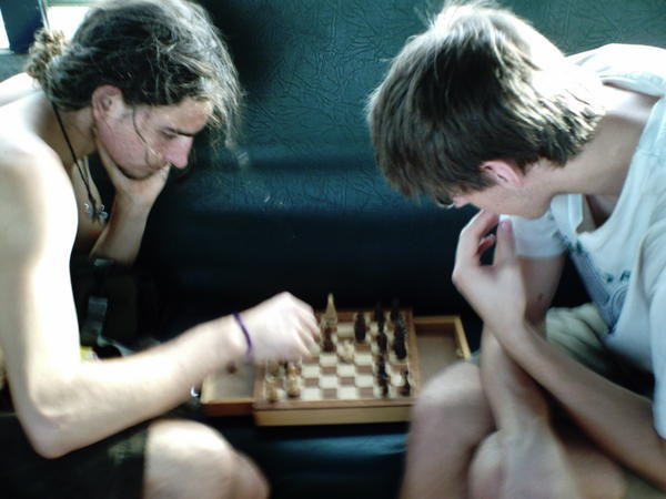 Boys playing Chess