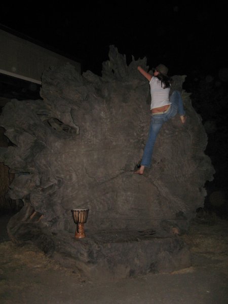 Climbing a stump