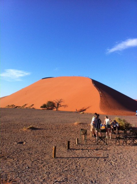 Breakfast at base of Dune 45
