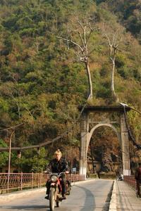 A large suspension bridge north of Lai Chau