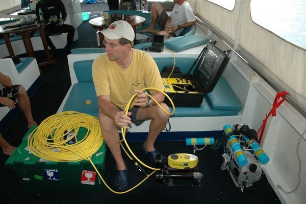 John preparing his ROV for the torpedo tube mission