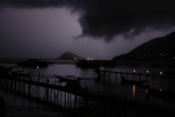 An intense thunderstorm on Koh Tao
