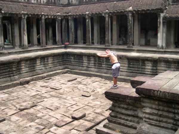 A former pool in Angkor Wat