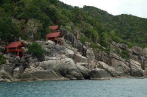 Our bungalow was the middle one perched high on the Ko Tao boulders