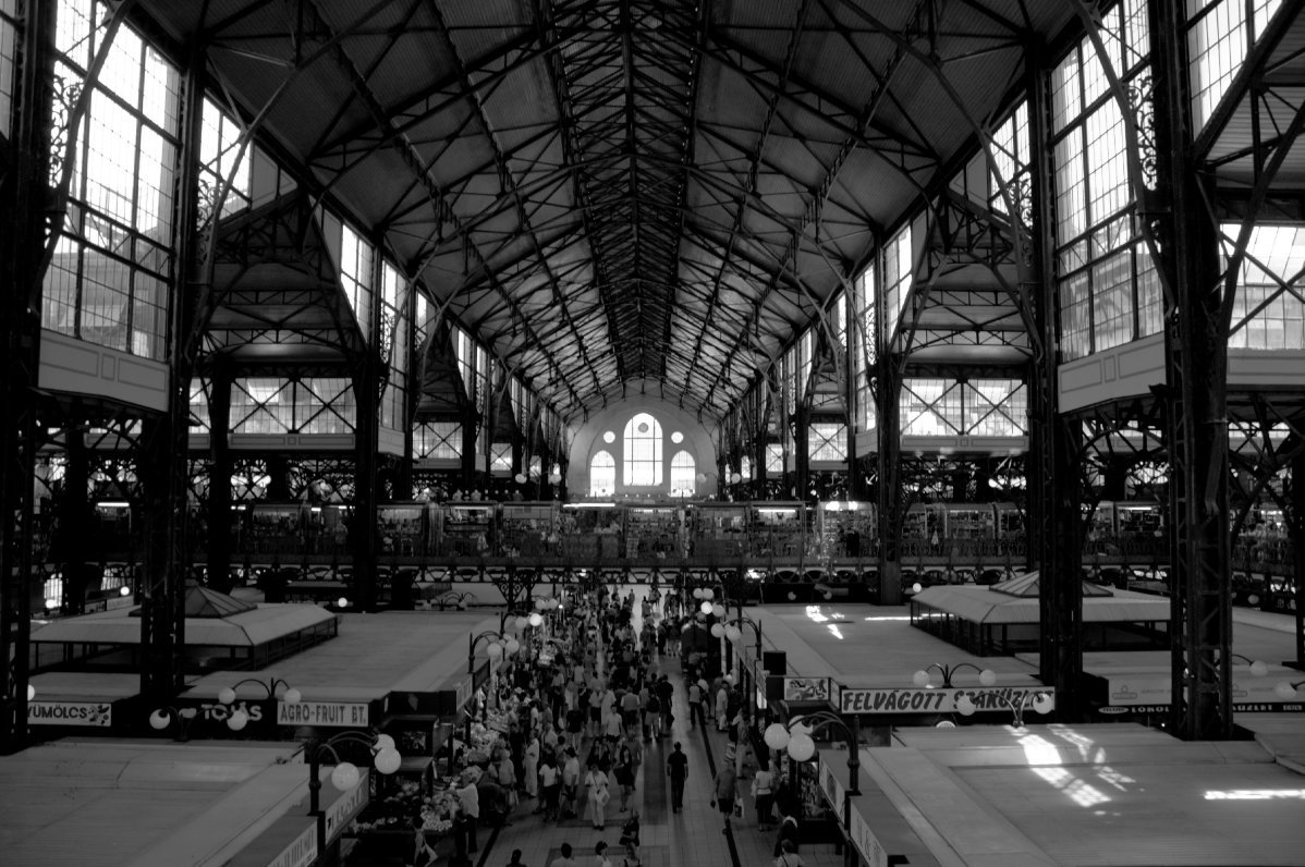 The huge market hall