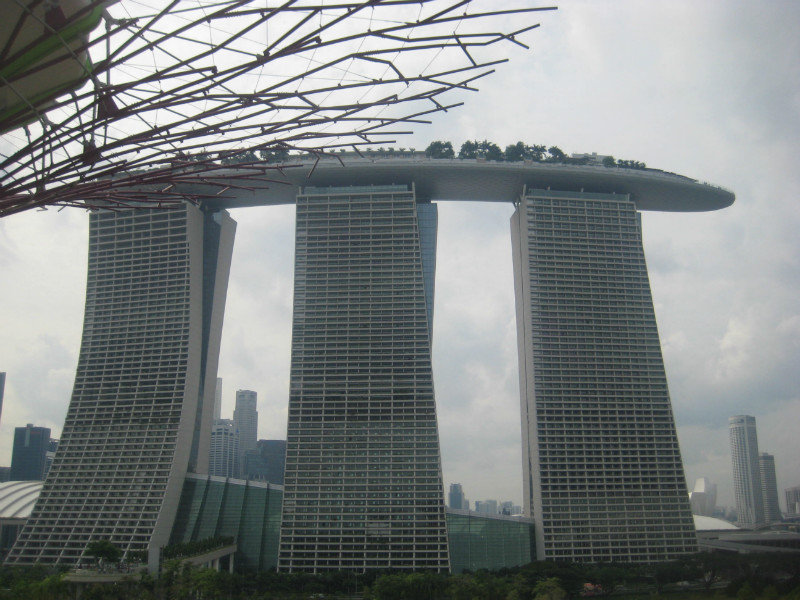 Marina Bay Sands Hotel - yes that is a boat at the top