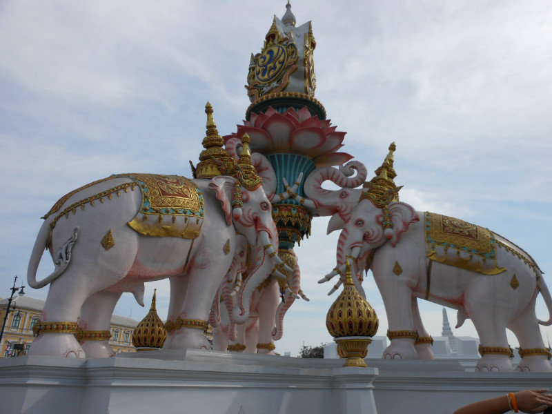 Religious monument in downtown Bangkok