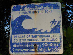 Tsunami warning sign