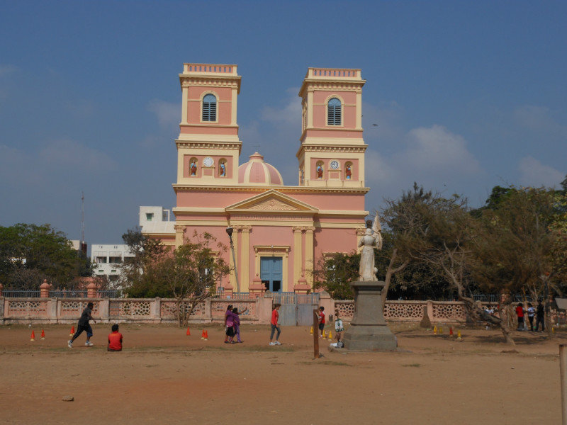 Playing in Front of the Church