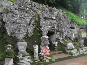 Entrance to the caves of Goa Gajah.