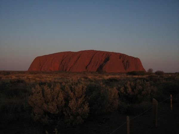 Uluru at 6.40pm.
