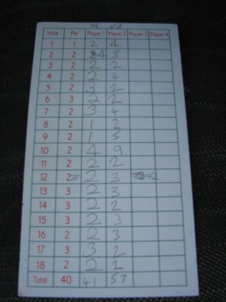 As you can see I am the king of crazy golf!!