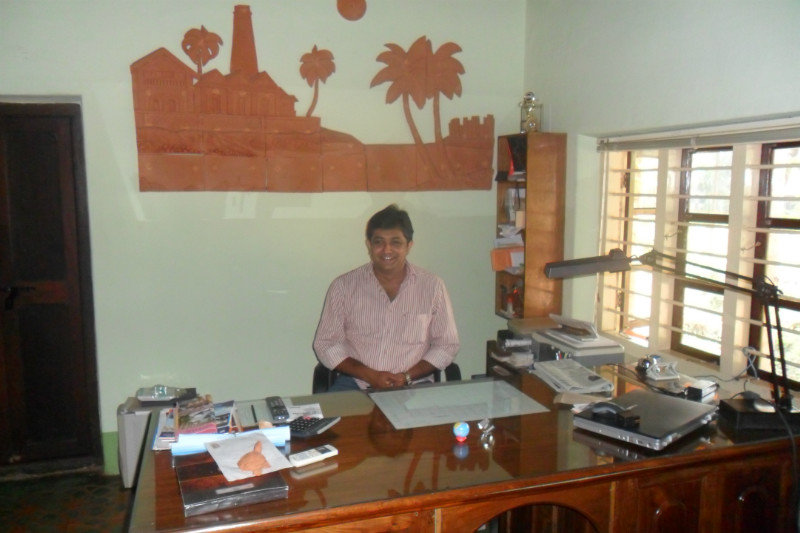 Ram in his office at the tile factory
