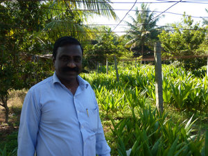 Harish showing us round the farming training centre at Mysore