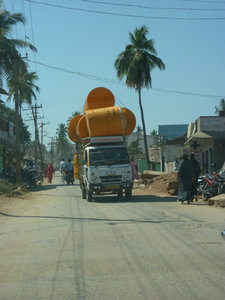 Lorry overloaded with water tanks