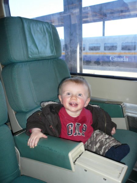 James loved his first ever train ride!