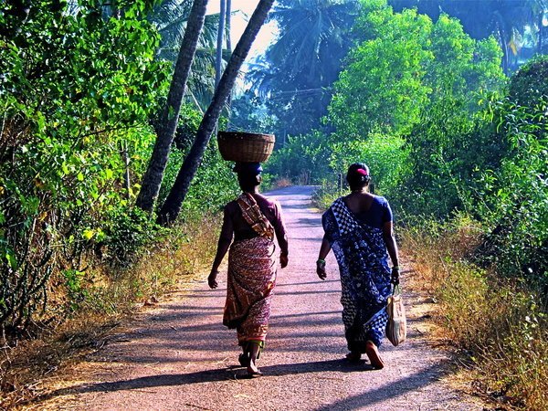 Ladies on the way to Market, Goa