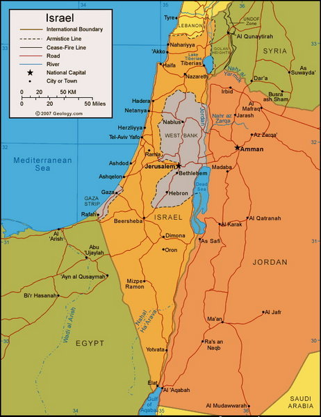 Israel/Jordan Map | Photo