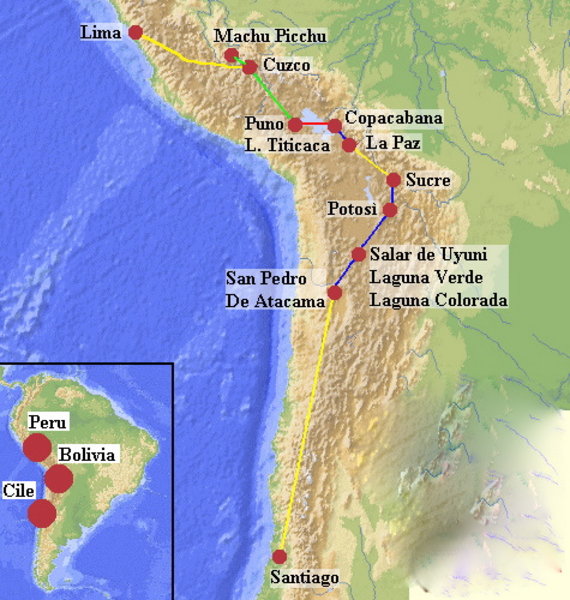 Map of Chile & Peru