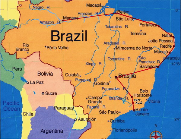 Brazil Route Map