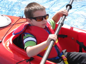 Evan in Kayak