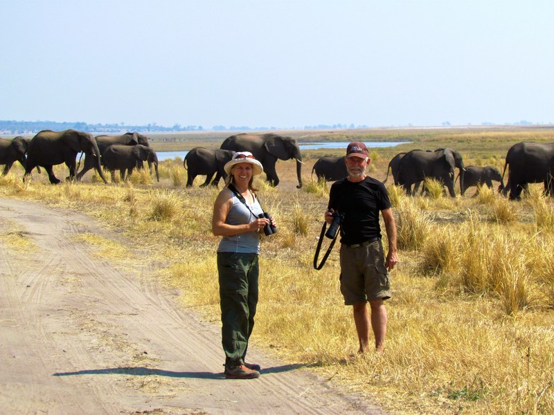 Sherri & Jack w/Chobe Elephants