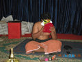 27-Kathakali dancer getting ready
