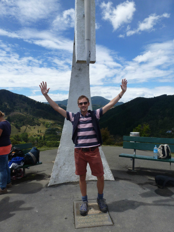 Mark finds the centre of New Zealand