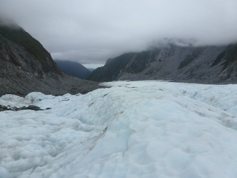 Fox Glacier - looking down fox glacier