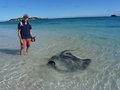 Hamelin Bay - RAY-mond comes to see Mark on the beach