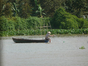 Mekong River -  fisherman at work