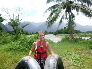 Vang Vieng - relieved to have got out alive!