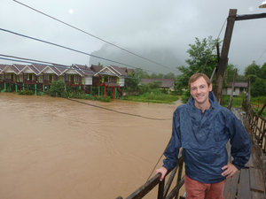 Vang Vieng - flooded river...not sure it's tubing weather!