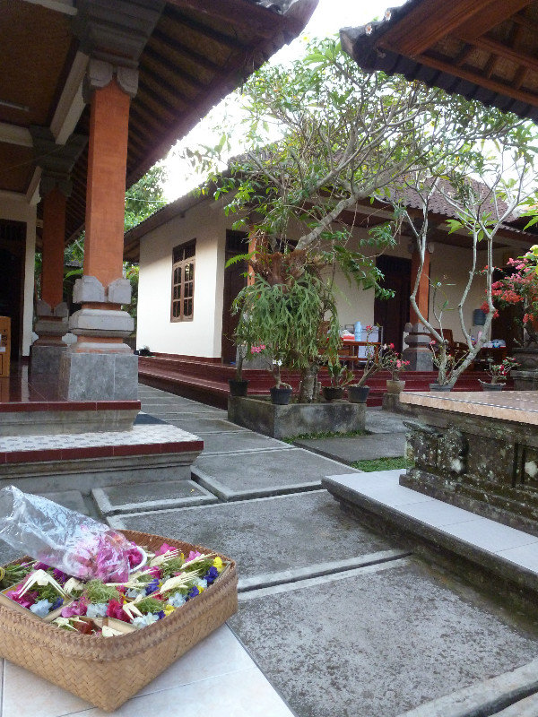 Ubud Bali - offering at our homestay